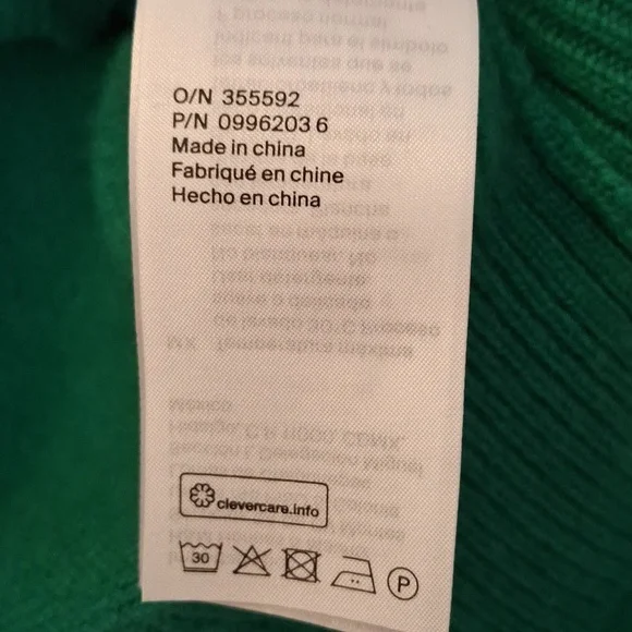 NEW COS Cashmere Sweater Jumper Bright Green Size L! VERY RARE COLOR!!! - Picture 12 of 13